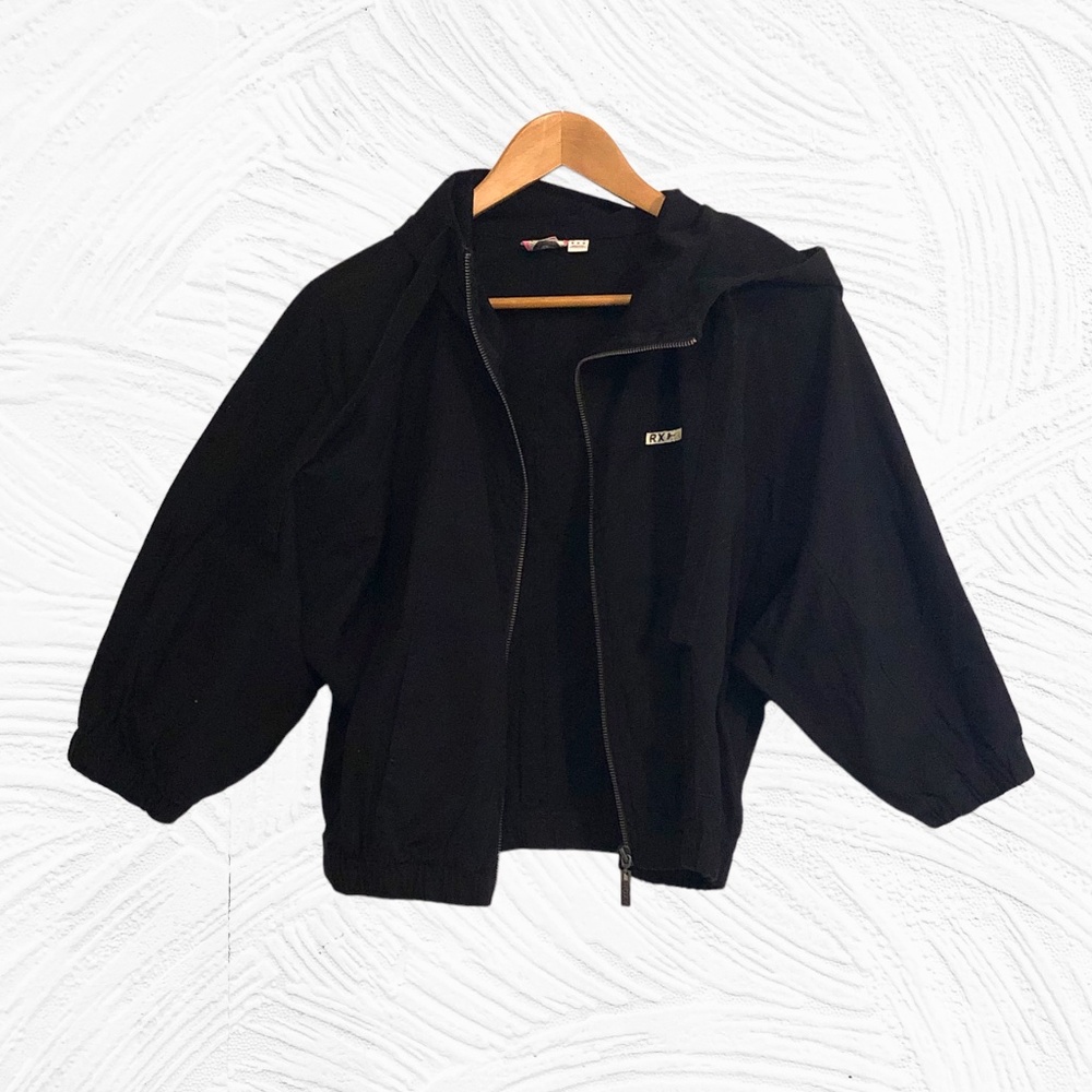 ROXY | dolman sleeve full zip hooded crop jacket